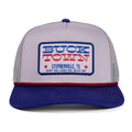 The Rural Cloth Patriot Hat is a gray and blue trucker hat with a red rope, featuring a 