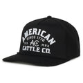 The ACC Mark Hat by Rural Cloth is a black snapback with white 