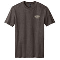 The Anchor Bull Tee by American Cattle Co is a plain dark gray short-sleeve western t-shirt featuring a small logo and text on the upper left chest, shown on a white background.