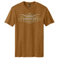The Bar None Tee by American Cattle Co is a duck brown shirt with a faded off-white graphic and stylized text across the chest—an effortlessly cool Western tee for casual style.