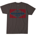 A heather brown Billboard Tee by Rural Cloth, featuring a red and blue graphic with the text “Certified Brand American Cattle Co. 76” and a stylized bull head in the center of the design.
