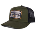 The Bucktown Outrider Hat by Rural Cloth features an olive green and black mesh design with a 
