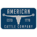The Bull Spurs Decal by Rural Cloth features a longhorn steer head centered in the design, with the text 