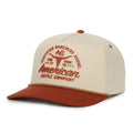 The Certified Ranchers Association Hat by Rural Cloth features khaki and burnt orange colors, 