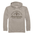 The Rural Cloth Certified Ranchers Association Pullover is a light brown hoodie with 