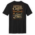 The American Cattle Co Heritage Tee is black with a large vintage 