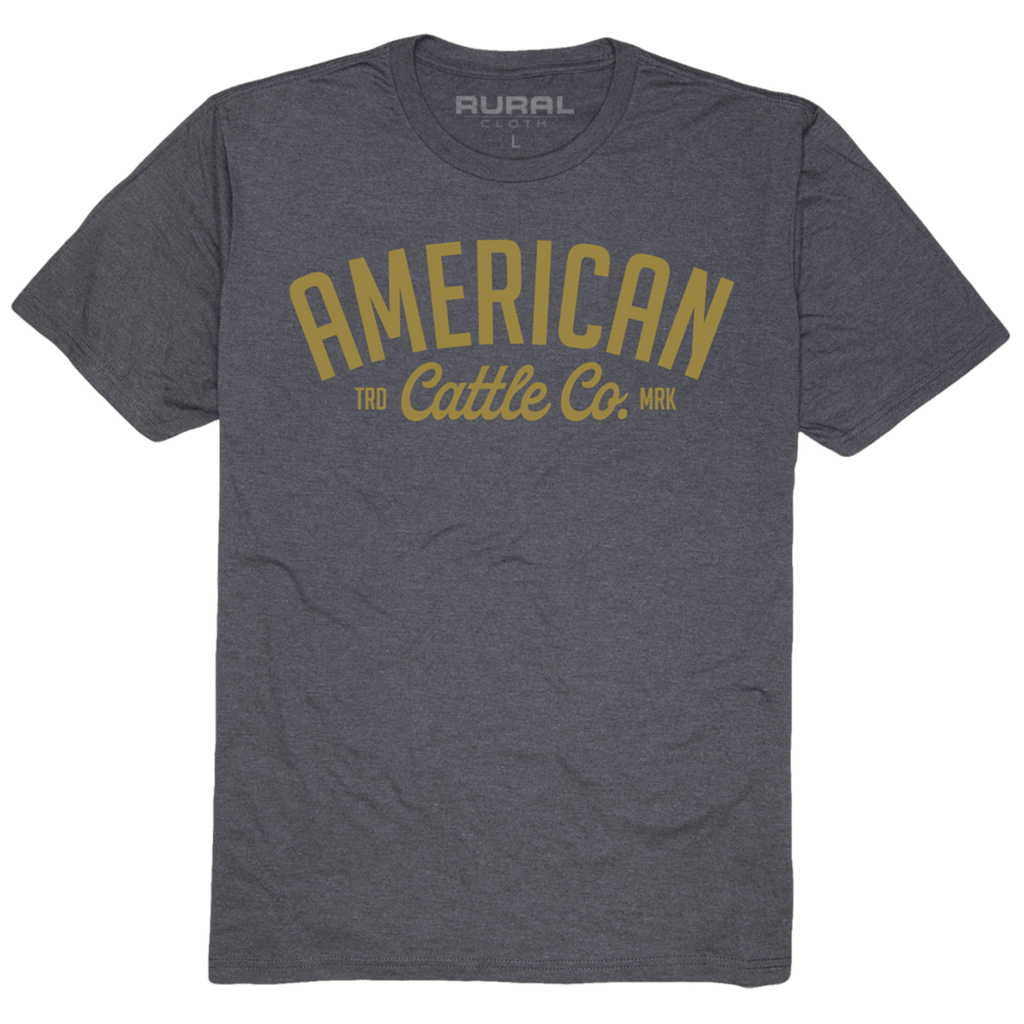 The Rural Cloth Trademark Tee is a heather gray shirt featuring 
