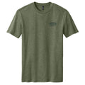 A heathered olive green Waterline Tee by American Cattle Co is shown on a white background, featuring 