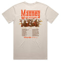 The American Cattle Co World Tour Tee in bone features “Mauney 90 or Nothing” in bold red above illustrated bulls, with rodeo event details and sponsors on the back. Made from premium cotton for comfort.
