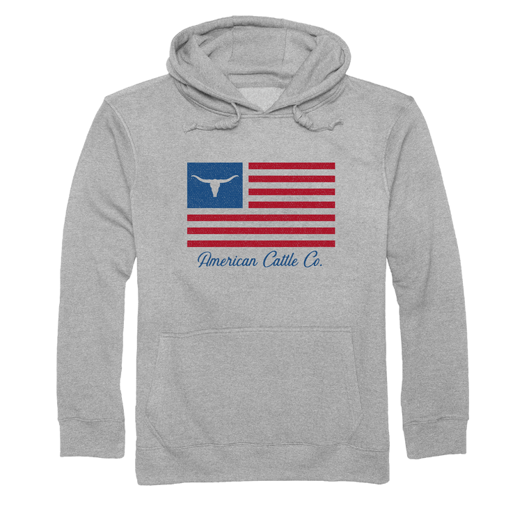 ANWA Unisex USA Flag Fleece Pullover Sweatshirt - Grey Comfort Casual Sweatshirt, Size X-Large - View #4