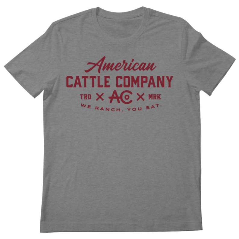The We Ranch You Eat Tee-Heather Gray by Rural Cloth is a grey T-shirt that showcases 