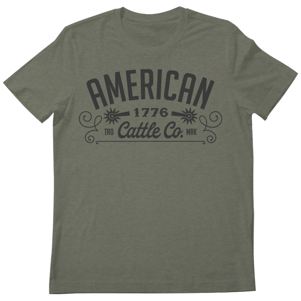 The Western Tee by Rural Cloth is a comfortable and durable gray t-shirt featuring bold, large print text that reads 
